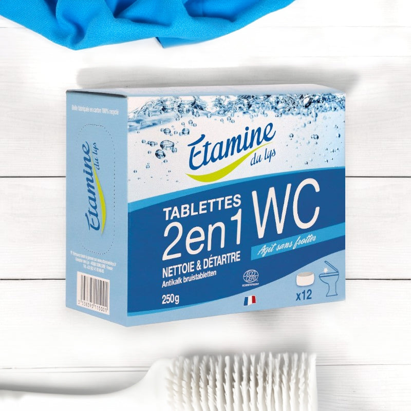 Etamine du Lys - Tablettes WC 2 en 1 écologique sans parfum 12 pièces 12 pièces