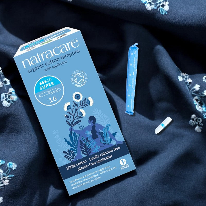 Tampons bio avec applicateur carton Super flux moyen à fort Natracare - 16 pièces