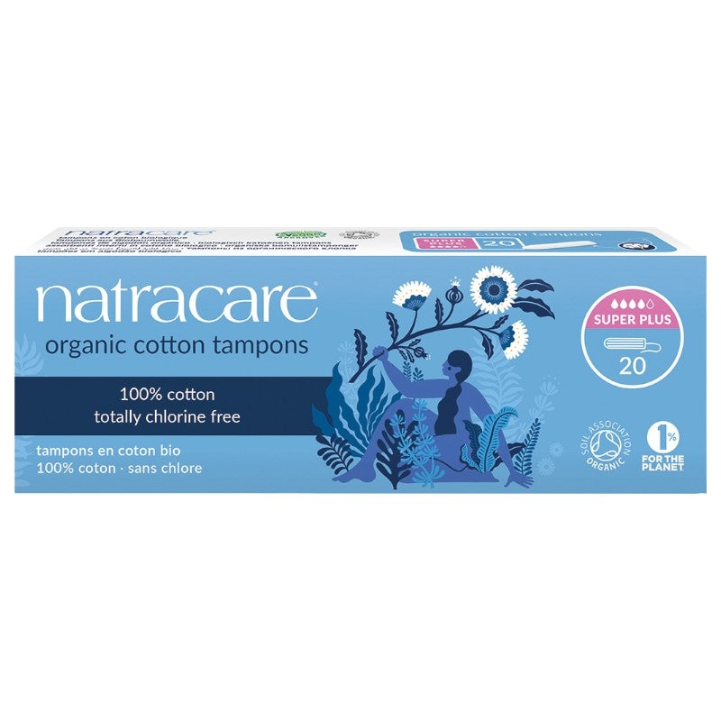 Tampons bio sans applicateur Super plus flux fort Natracare - 20 pièces