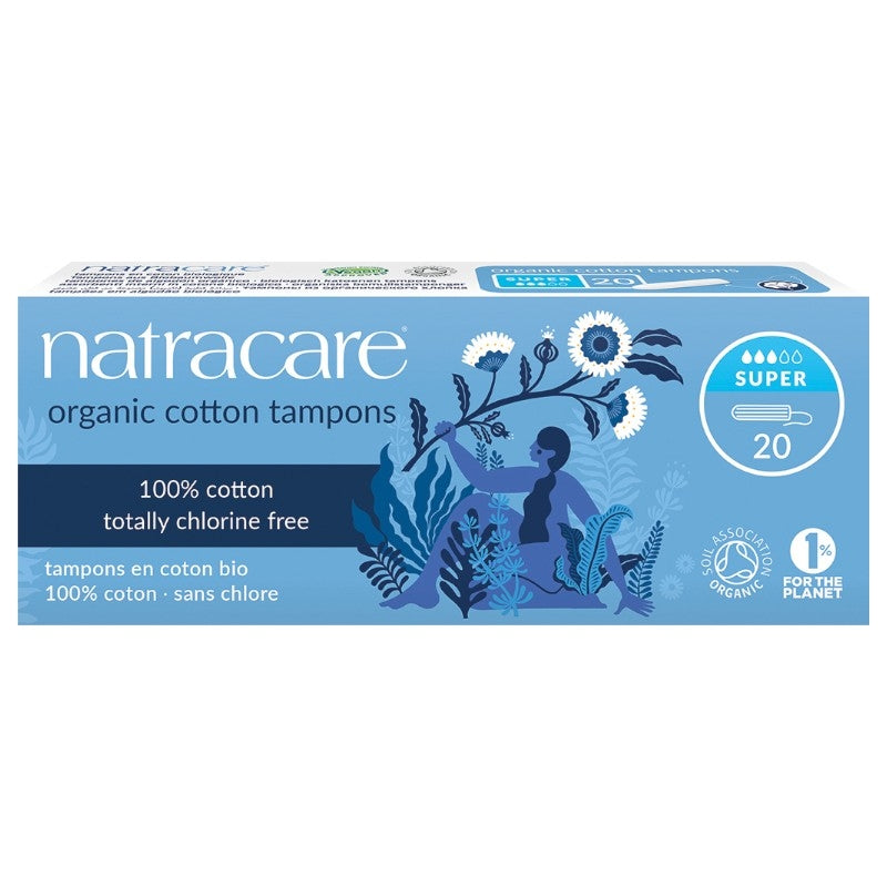 Tampons bio sans applicateur Super flux moyen à fort Natracare - 20 pièces