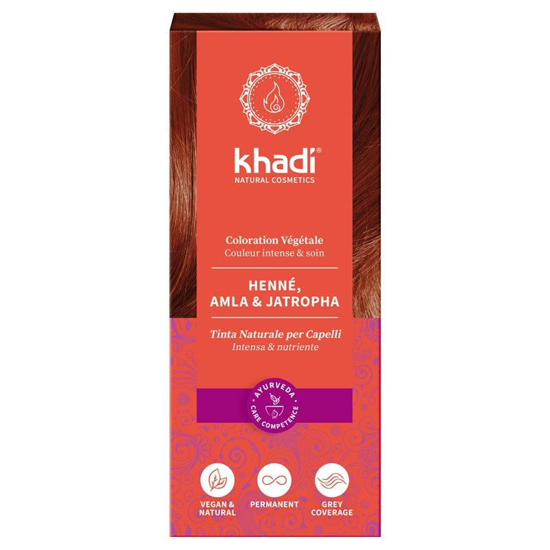 Khadi - Teinture aux plantes BIO henné, amla & jatropha cuivré 100g