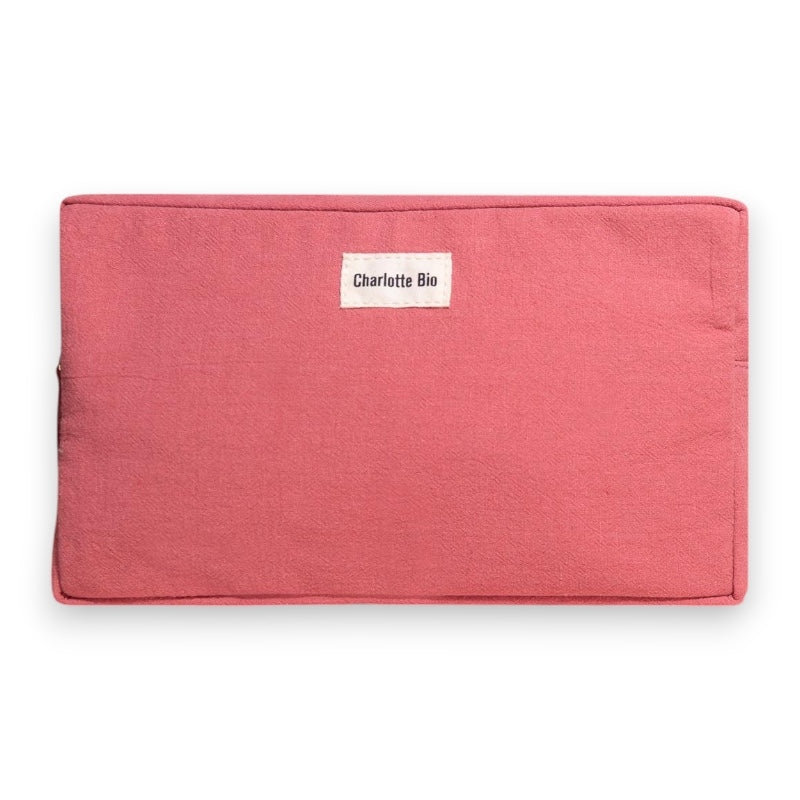 Charlotte Bio - Trousse de maquillage grand format en coton rose