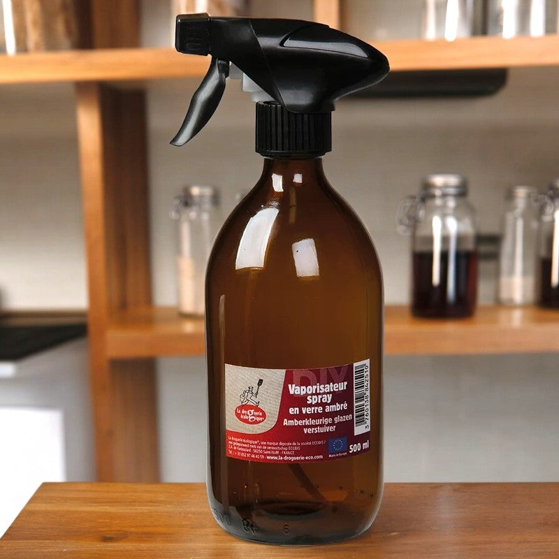 Sprühflasche aus bernsteinfarbenem Glas
