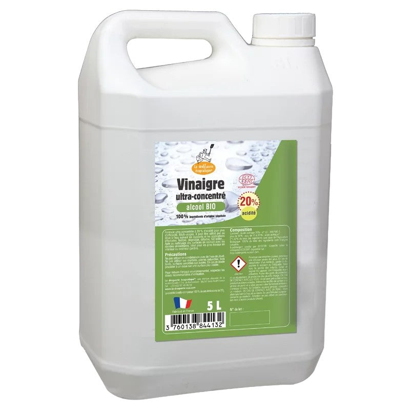 Vinaigre d'alcool bio 20° - 5 L - La Droguerie Écopratique