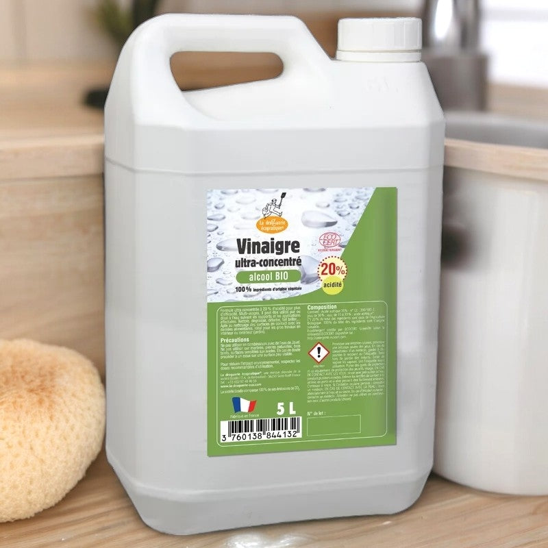 Vinaigre d'alcool bio 20° - 5 L - La Droguerie Écopratique