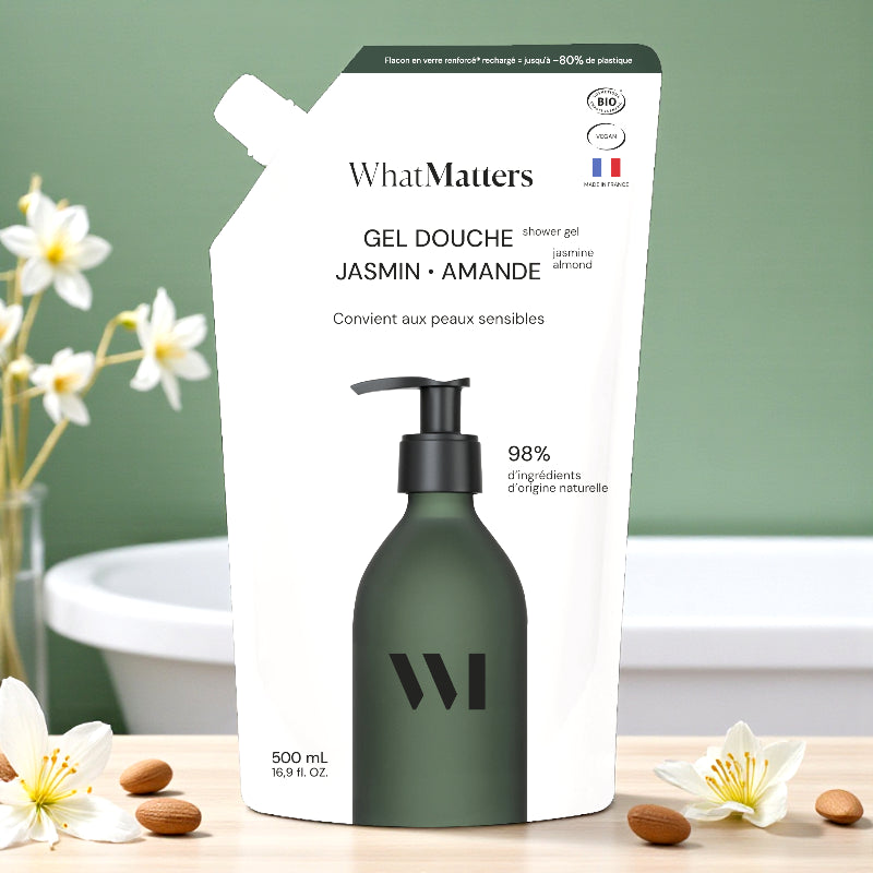 Nachfüllpackung Bio-Duschgel mit Jasmin und Mandel - 500 ml - What Matters